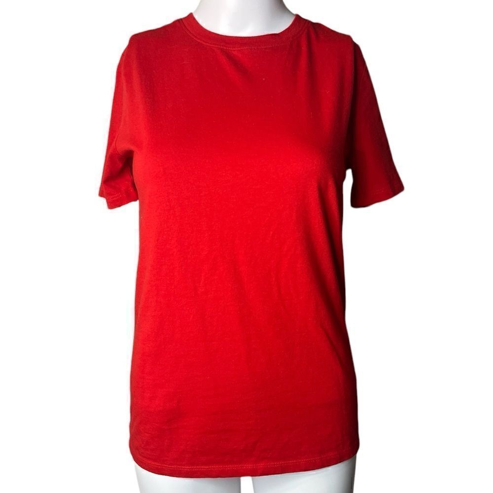 Cat & Jack Crew Neck Short Sleeve Shirt Red Size Large